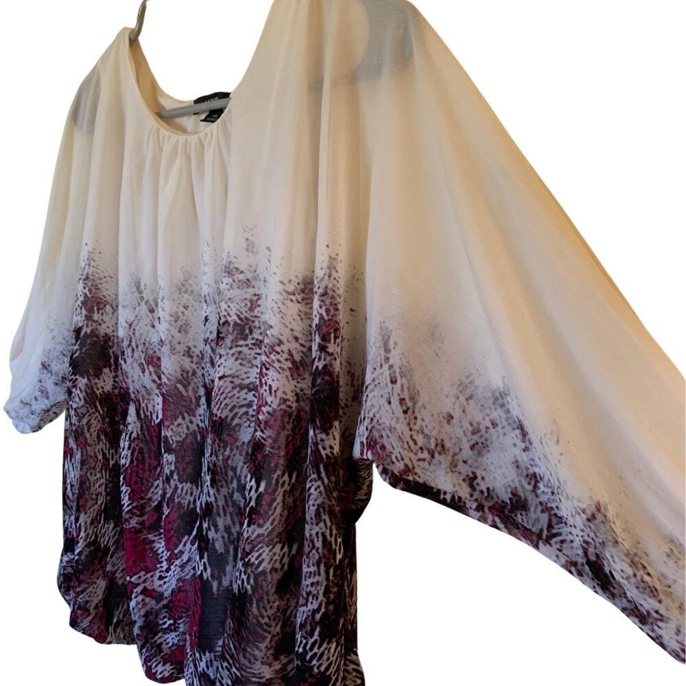 ALFANI Reddish purple pattern women top blouse - Picture 2 of 5